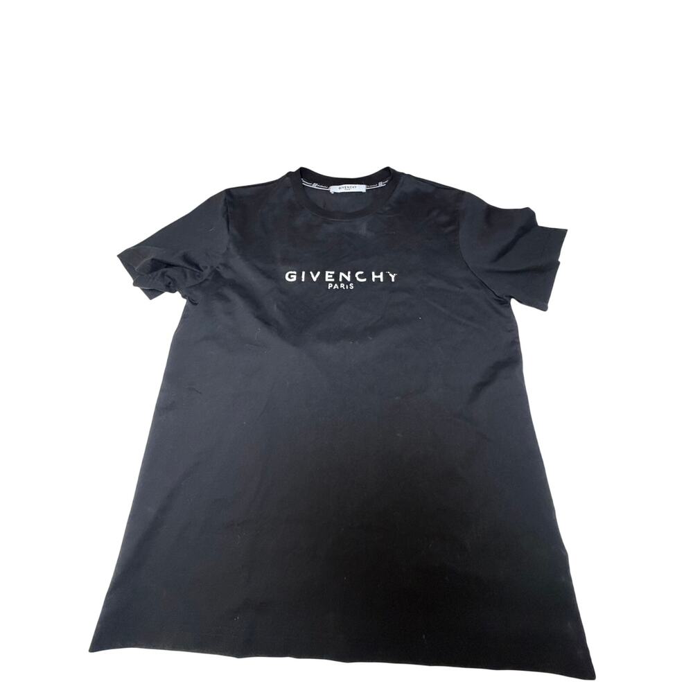 Givenchy Logo Print Distressed Cotton-Jersey T-Shirt Men Black Size XL